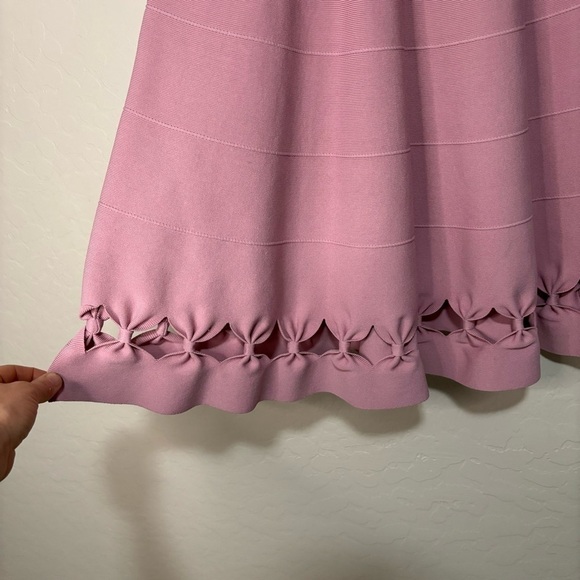 Ted Baker London Cherina Dusty Rose Knit Cutout Skater Fit & Flare Dress Size 3 - Picture 11 of 15